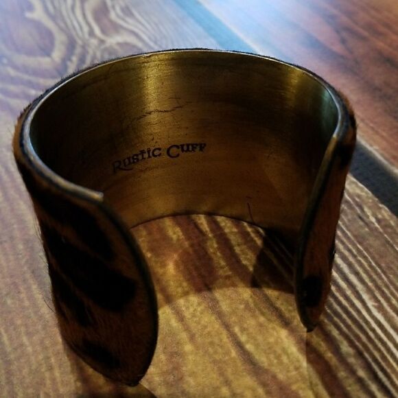 Rustic Cuff Bracelet Hairon Bohon Western Leopard Adjustable Vintage - Picture 2 of 10